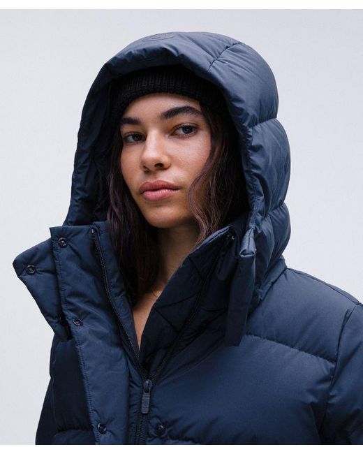 lululemon athletica Blue Wunder Puff 600-Down-Fill Long Jacket