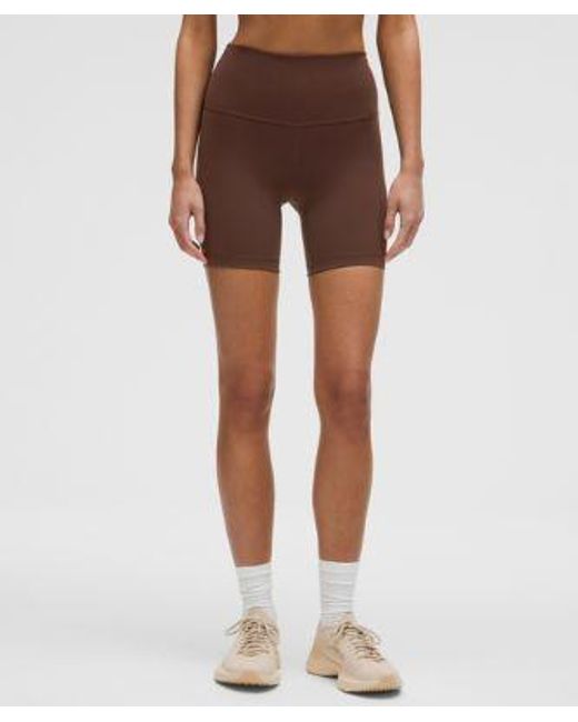 lululemon athletica Brown Wunder Train High-Rise Short 6"