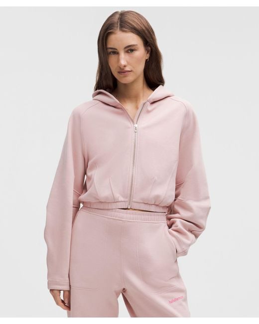 lululemon Loungeful Relaxed-Fit Full-Zip Cropped Hoodie in Pink | Lyst