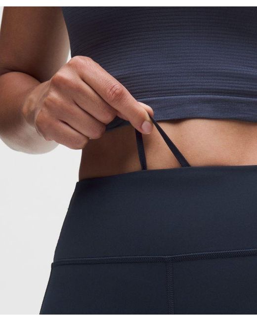 lululemon athletica Blue Fast And Free 6-Pocket High-Rise Crop 23"