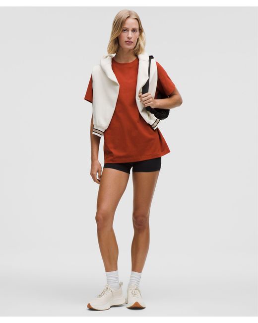 lululemon athletica Red All Yours Organic Cotton Crewneck T-Shirt