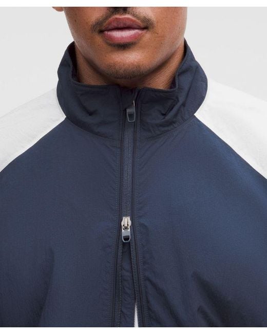 lululemon athletica Blue – Nylon Oversized Track Jacket – – Size Large for men