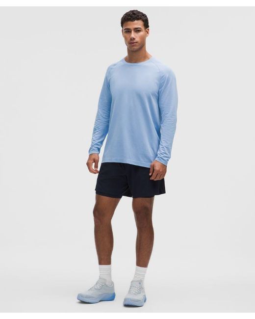 lululemon athletica Blue Metal Vent Tech Long-Sleeve Shirt for men