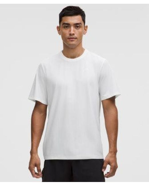 lululemon athletica White Uv-Protective Striped Mesh Tennis T-Shirt for men