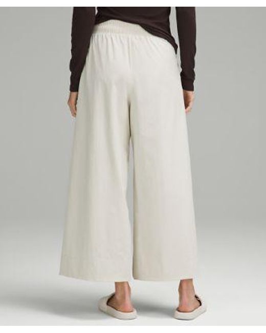 lululemon athletica White Stretch Woven High-rise Wide-leg Cropped Pants