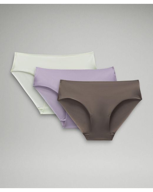 lululemon athletica Gray Invisiwear Mid-rise Bikini Underwear 3 Pack