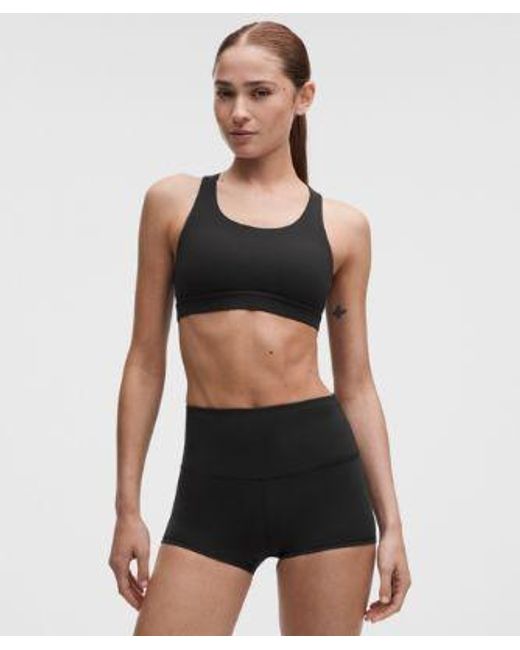 lululemon athletica Black Wunder Train Mesh-Back Bra