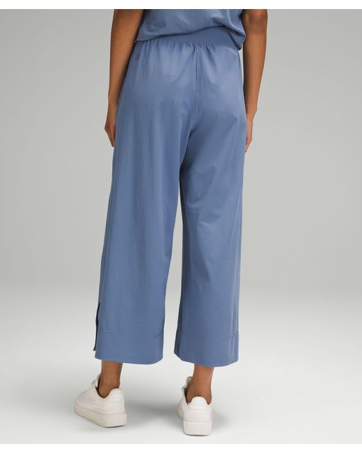 lululemon athletica Blue Stretch Woven High-rise Wide-leg Cropped Pants