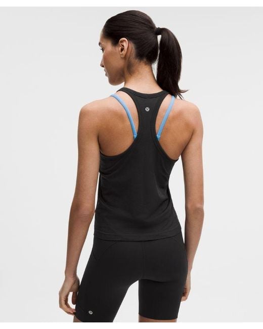 lululemon athletica Black – Swiftly Tech Round-Neck Racerback Tank Top 2.4 Waist Length – – Size 4