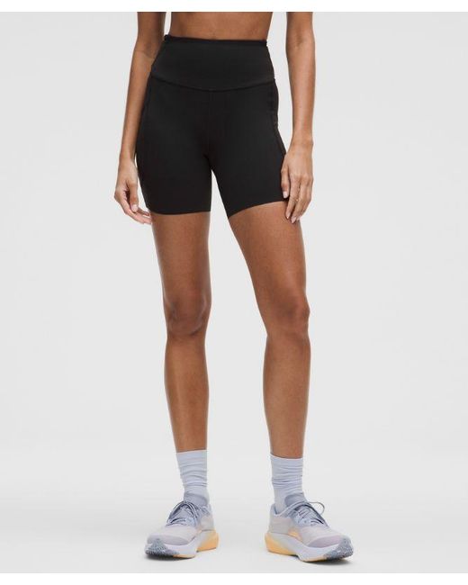 lululemon athletica Black Fast And Free High-Rise Short 6"
