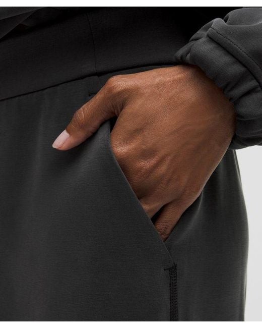 lululemon athletica Black Softstreme High-Rise Wide-Leg Cropped Pant