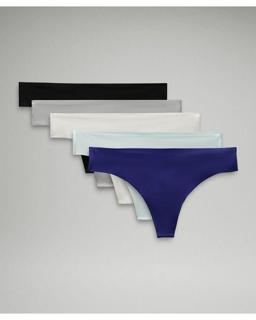 lululemon athletica Blue Invisiwear Mid-rise Thong Underwear 5 Pack