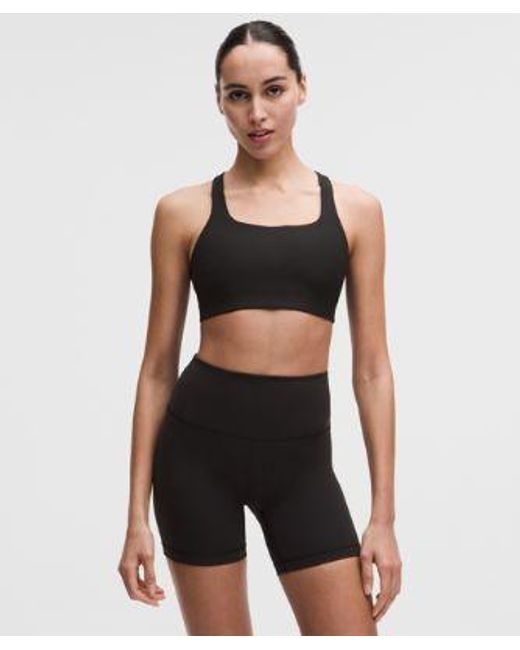 lululemon athletica Black – All-Time Hero Ribbed Sports Bra Medium Support, B/C Cup – – Size Large