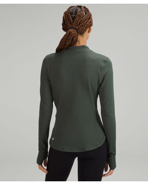 lululemon athletica Green Rulu Running Mockneck Long-Sleeve Shirt