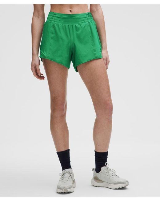 lululemon athletica Green Hotty Hot High-Rise Lined Short 4"