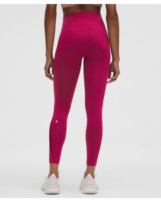 lululemon athletica Red Wunder Train Mesh Panel High-Rise Tight 25"