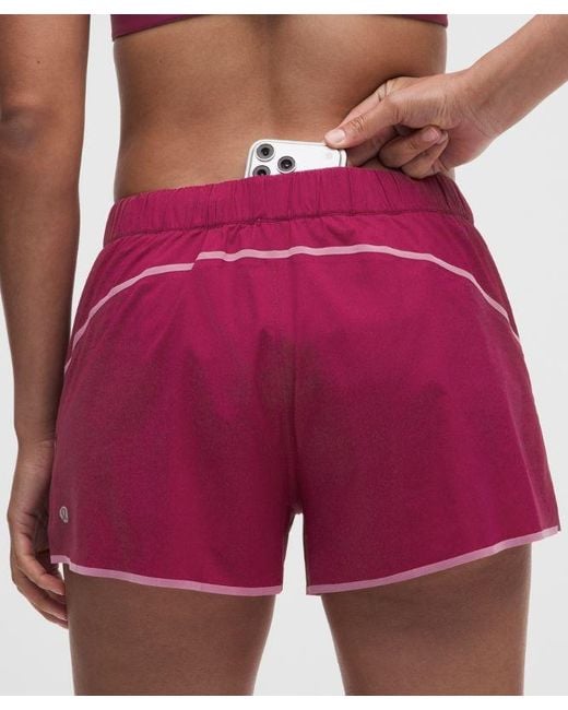 lululemon athletica Red – Two-Toned Mid-Rise Track Shorts – 3" – Size Large