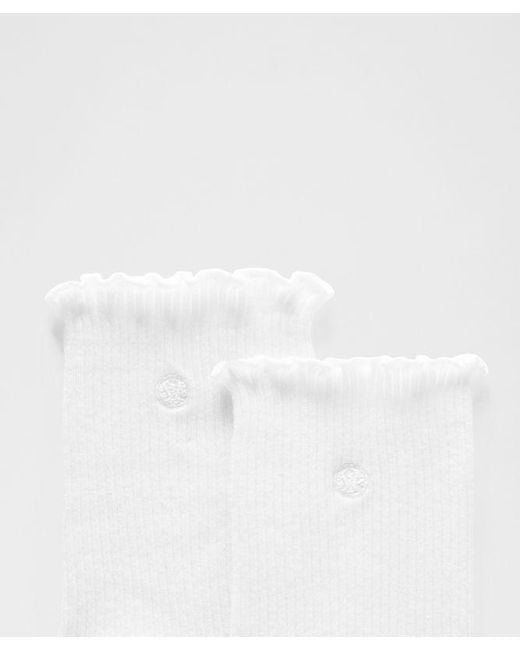 lululemon athletica White Lettuce Edge Quarter Socks