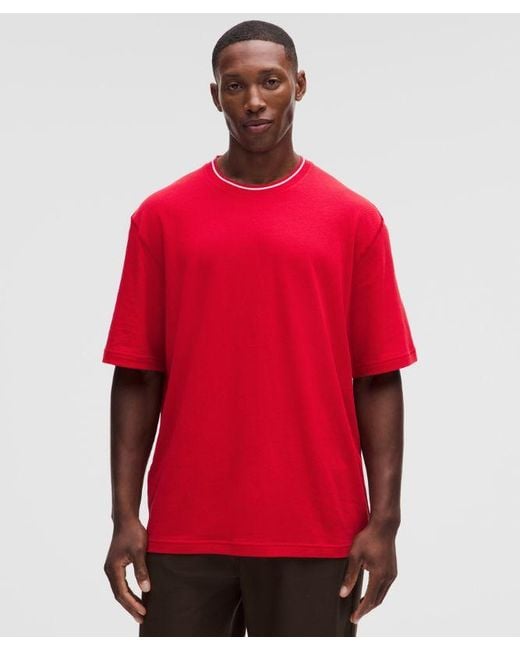 lululemon athletica Red – -Knit Jersey Short-Sleeve Shirt – /Neon – Size Large for men