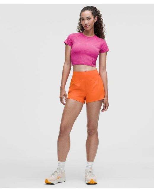 lululemon athletica Pink Swiftly Tech Cropped Short-Sleeve Shirt 2