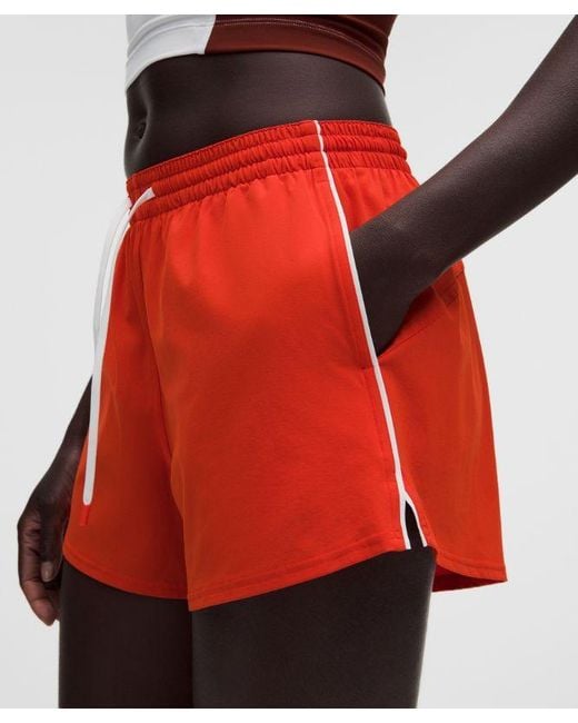 lululemon athletica Red – Court Rival High-Rise Shorts – 3" – – Size 4