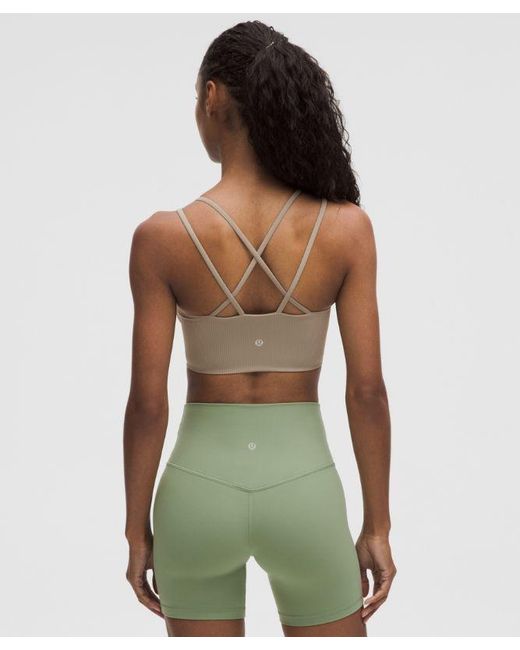 lululemon athletica Green Like A Cloud Ribbed Longline Bra