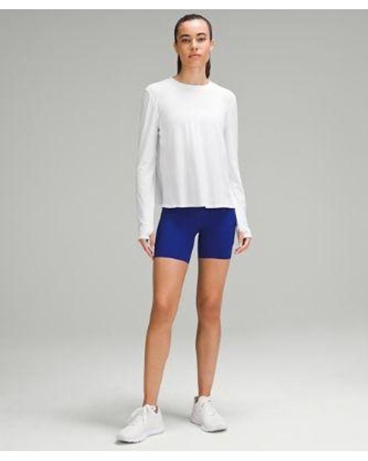 lululemon athletica White Mesh Panelled Running Long-sleeve Shirt