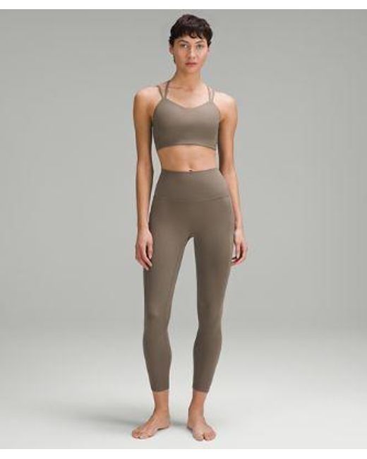 lululemon athletica Green – Like A Cloud Ribbed Longline Sports Bra Light Support, B/C Cup – – Size 14