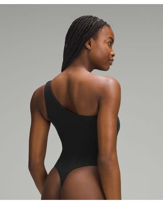 lululemon athletica Brown Wundermost Bodysuit - Ultra-soft Nulu Asymmetrical Bodysuit