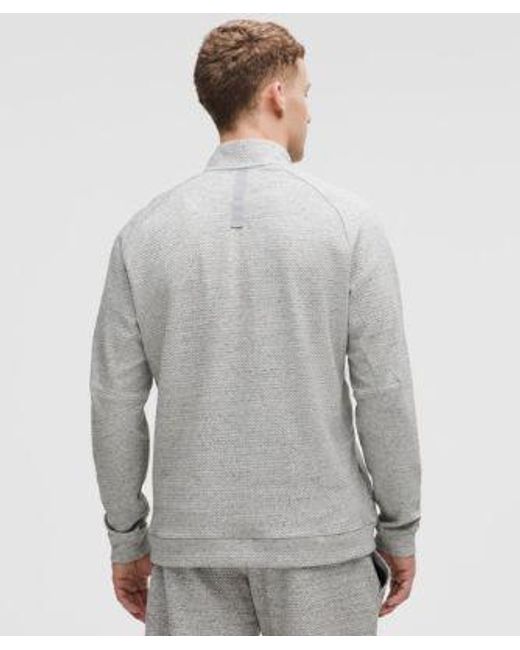 lululemon athletica Gray – Textured Double-Knit Half Zip Sweatshirt – Color Light/ – Size Large for men