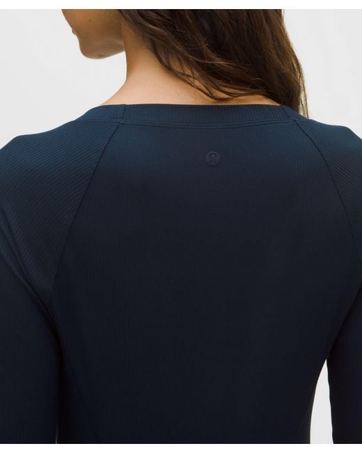 lululemon athletica Blue All Aligned Ribbed Long-Sleeve Midi Dress
