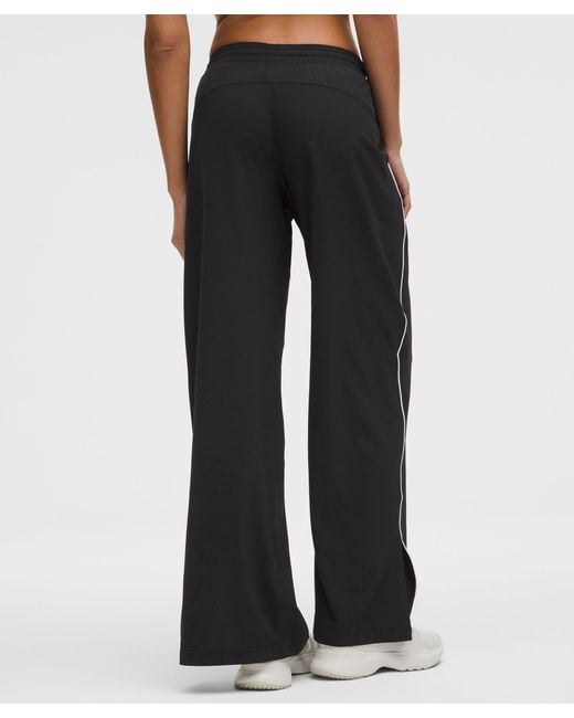 lululemon athletica Black Court Rival Mid-Rise Wide-Leg Track Pant