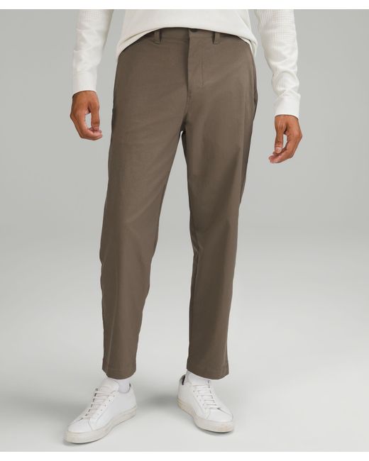 lululemon athletica Gray Relaxed-tapered Smooth Twill Trousers Cropped - Color Brown - Size 31 for men