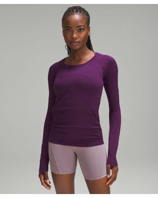 lululemon athletica Swiftly Tech Long-sleeve Shirt 2.0 in Purple