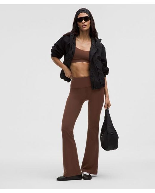 lululemon athletica Brown Groove Nulu Foldover-Waist Flared Pant