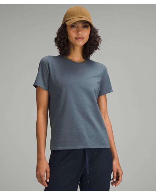 lululemon athletica Blue – Organic Cotton Crewneck T-Shirt – / –