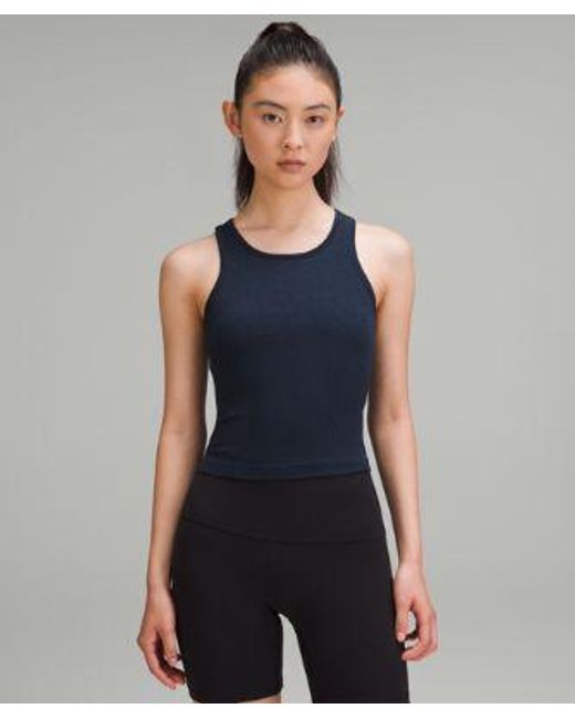 lululemon athletica Blue Ebb To Street Cropped Racerback Tank Top