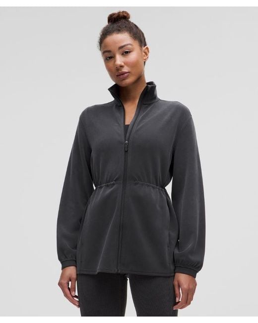 lululemon athletica Gray – Softstreme Cinch-Waist Full-Zip Jacket – – Size Large