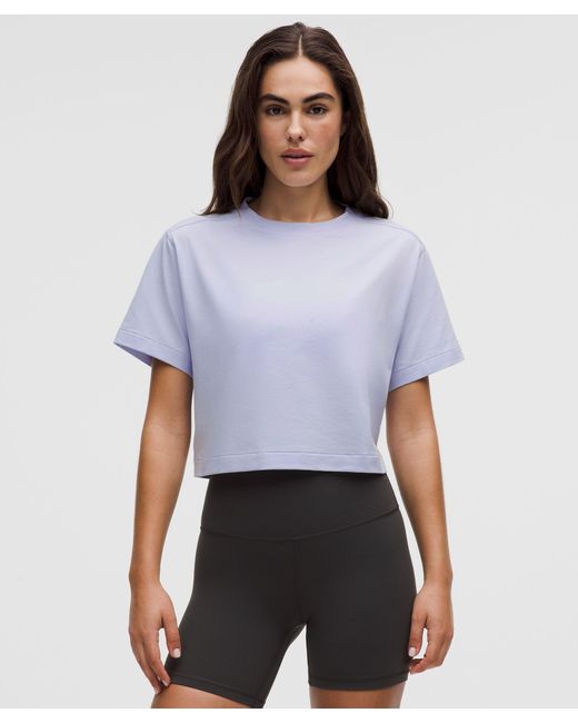 lululemon athletica White All Yours Organic Cotton Cropped T-Shirt