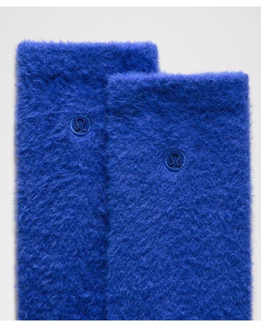 lululemon athletica Blue – Fuzzy Crew Socks – –