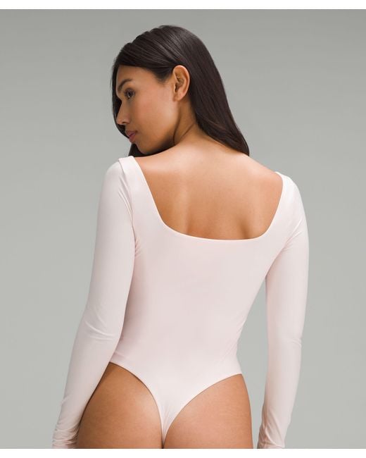 lululemon athletica White Wundermost Bodysuit - Ultra-soft Nulu Square-neck Long-sleeve Bodysuit