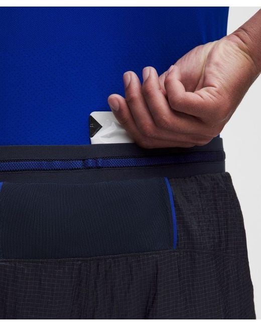 lululemon athletica Blue – Ultralight Lined Running Shorts – 4" – – Size Large for men