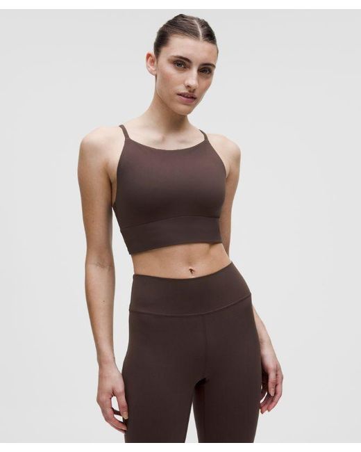 lululemon athletica Brown – Focuser High-Neck Sports Bra Light Support, A/B Cup – –