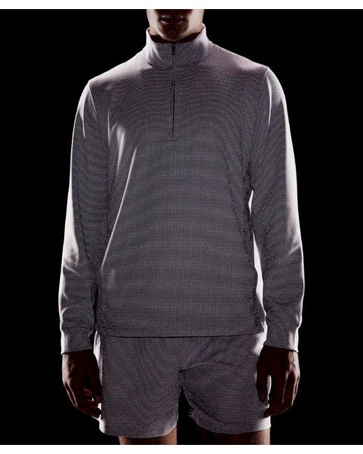 lululemon athletica Gray – Reflective Knit Running Half Zip Long-Sleeve Top – – Size Large for men