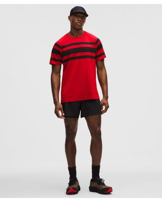 lululemon athletica Red – Metal Vent Tech Short-Sleeve Shirt – – Size Large for men