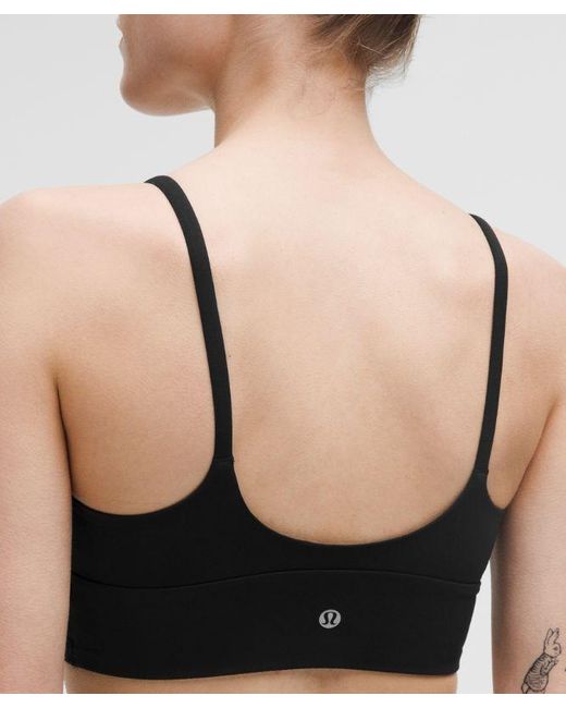 lululemon athletica Black – Focuser Scoop-Neck Sports Bra Nulu Light Support, A/B Cup – – Size Large