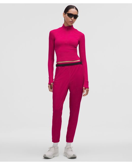 lululemon athletica Pink It's Rulu Ribbed Cropped Half Zip