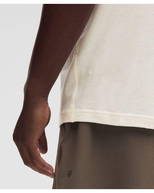 lululemon athletica White – -Knit Jersey Short-Sleeve Polo Shirt – – Size Large for men