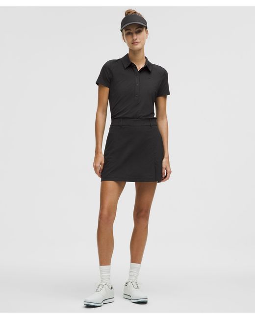 lululemon athletica Black Stretch Twill Front Pleat Golf Skirt