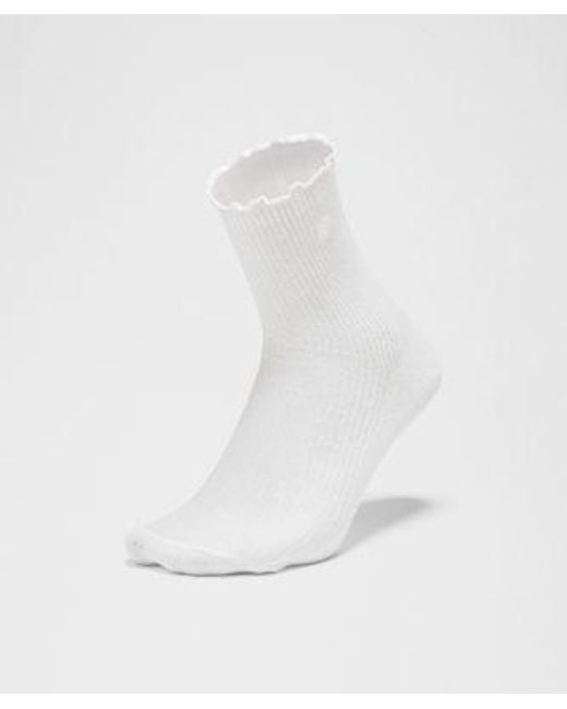 lululemon athletica White Lettuce Edge Quarter Socks